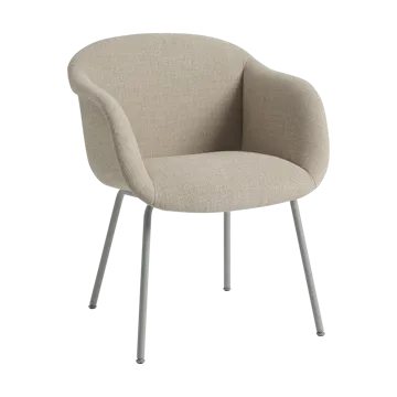 Fiber Soft Armchair base tubulaire - Ecriture 240/Grey - Muuto