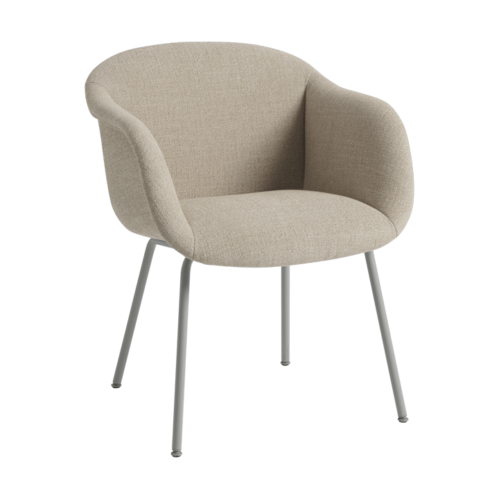 Fiber Soft Armchair base tubulaire - Ecriture 240/Grey - Muuto