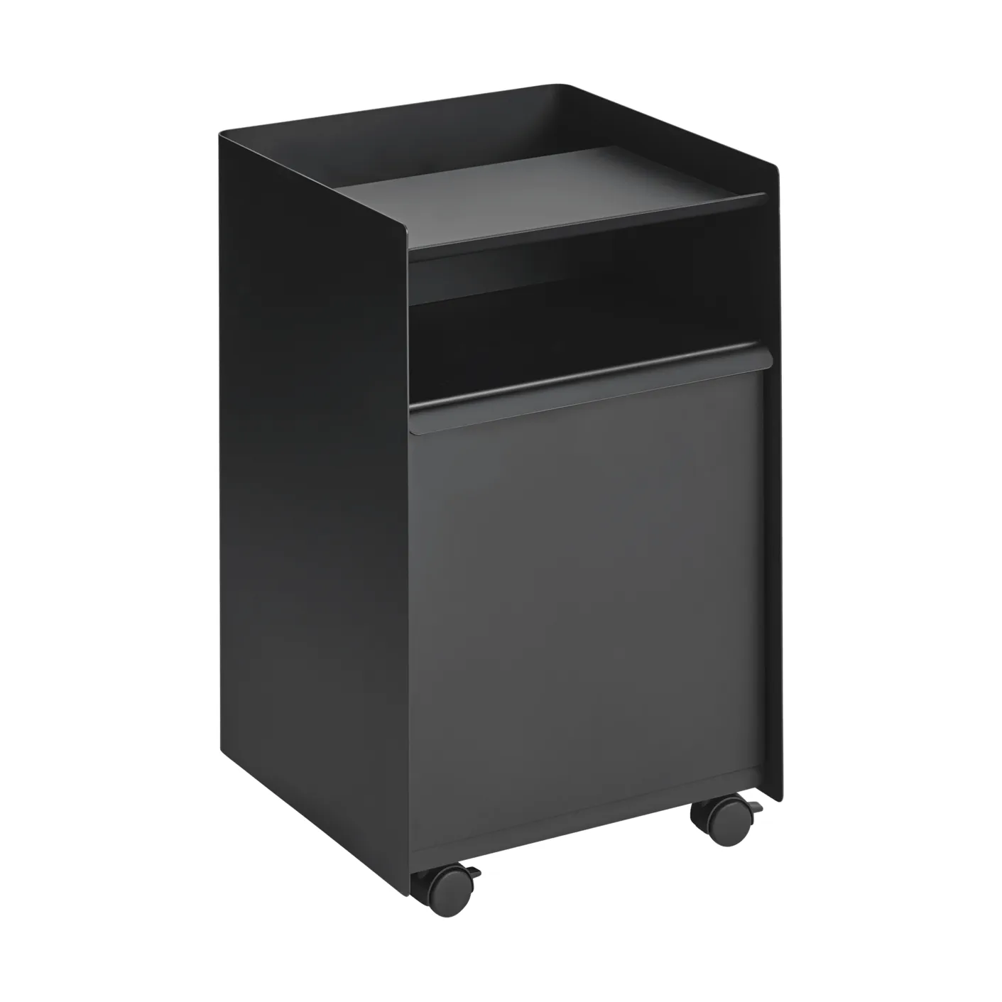Folded Trolley chariot à roulettes avec tiroir, Black Muuto