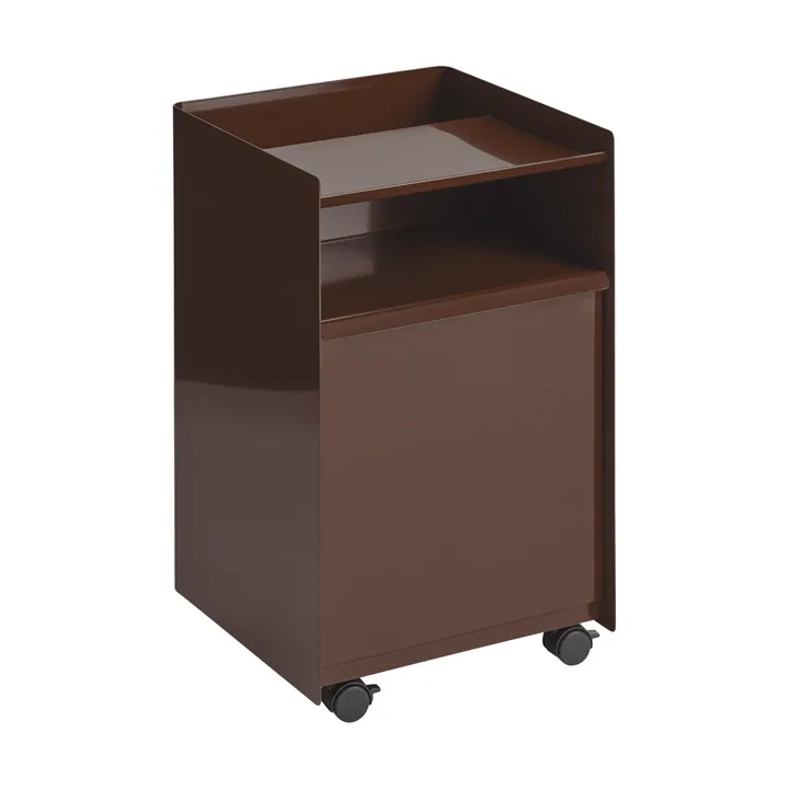 Folded Trolley chariot à roulettes avec tiroir - Rouge foncé - Muuto
