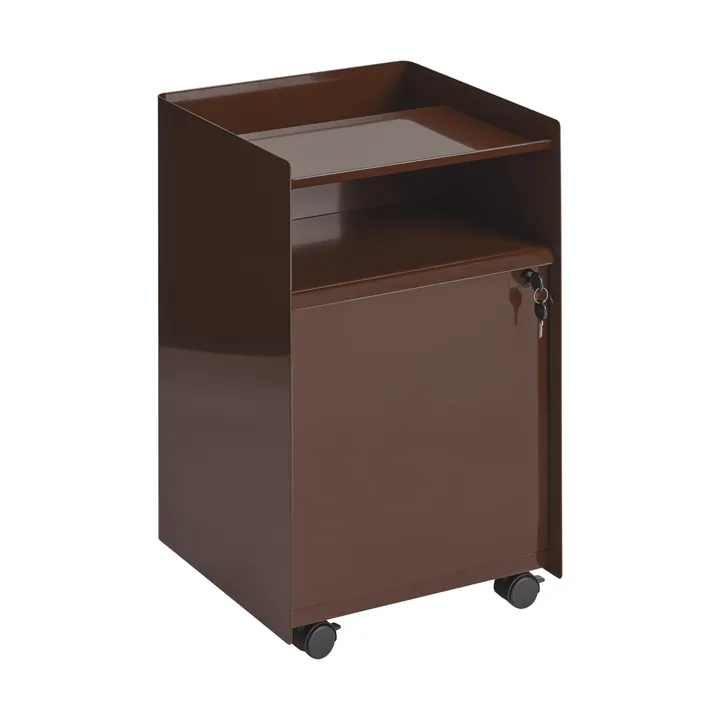 Folded Trolley desserte avec armoire - Rouge foncé - Muuto