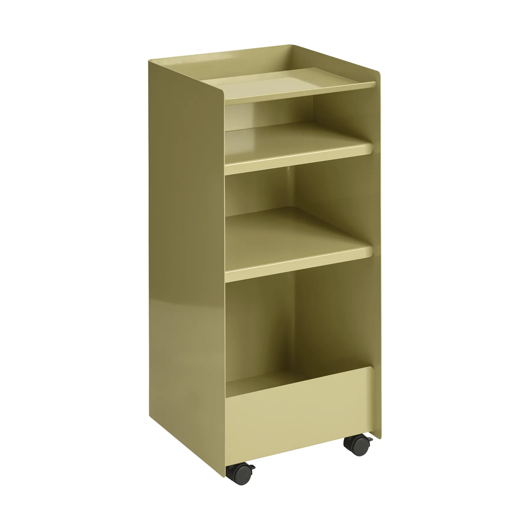 Folded Trolley desserte ouverte, Beige foncé vert, 37,4x38,7x37,2 cm Muuto