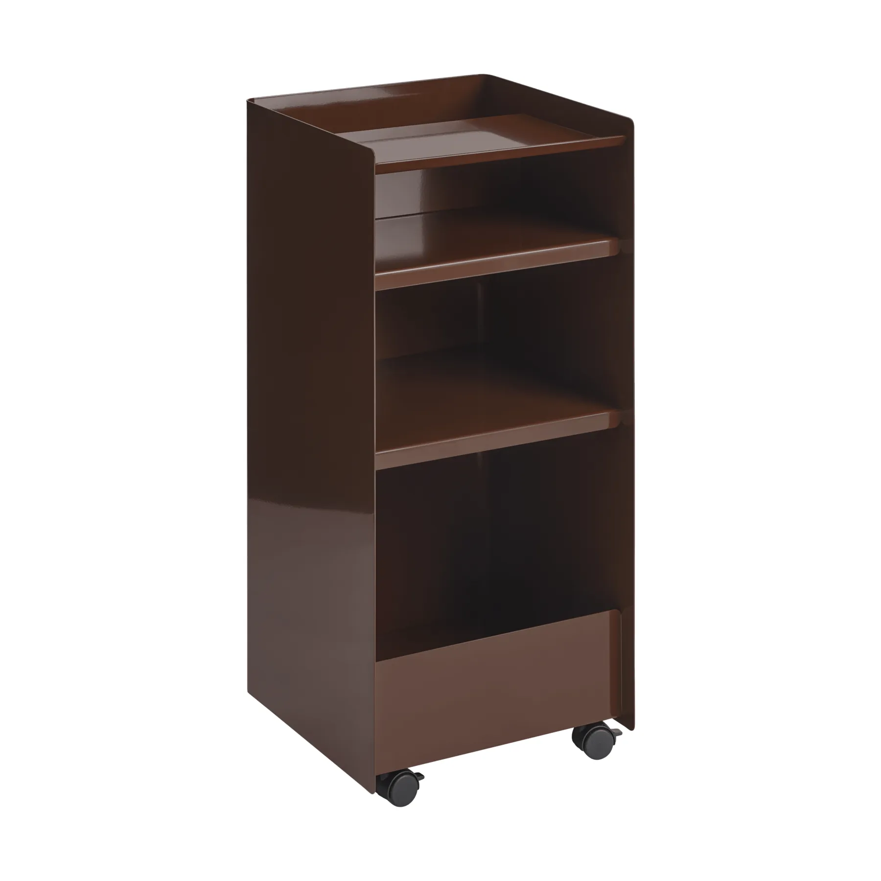 Folded Trolley desserte ouverte, Rouge foncé, 37,4x38,7x37,2 cm Muuto