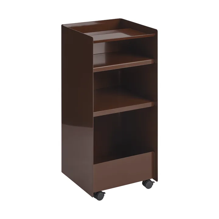 Folded Trolley desserte ouverte - Rouge foncé, 37,4x38,7x37,2 cm - Muuto