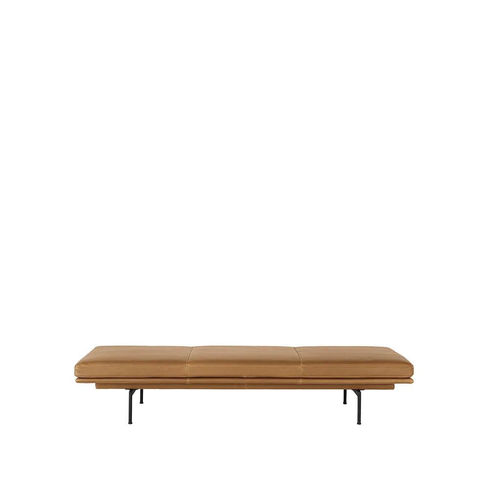 Lit de repos Outline, Refine leather cognac-Black Muuto