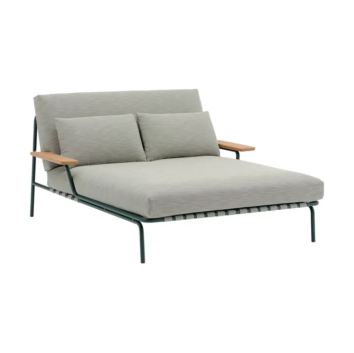Lit de repos Settle - Ribbed Weave 2-dark green, avec accoudoirs - Muuto
