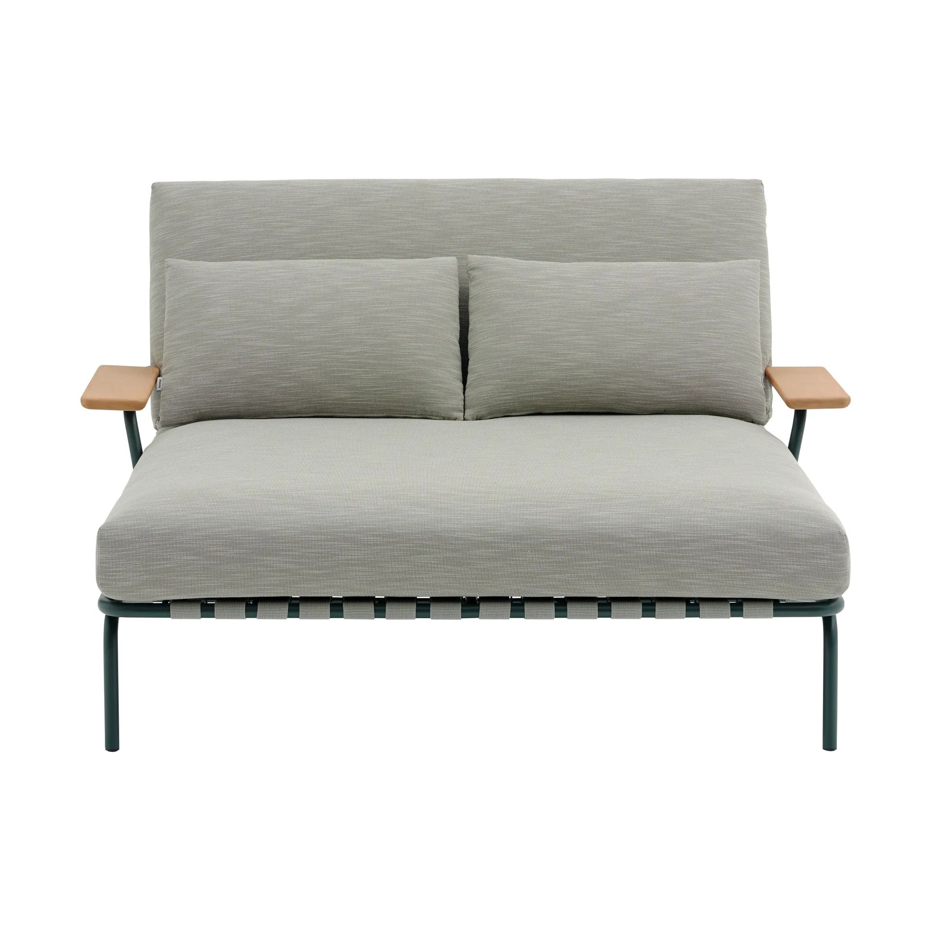 Lit de repos Settle, Ribbed Weave 2-dark green, avec accoudoirs Muuto