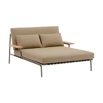 Lit de repos Settle - Ribbed Weave 5-taupe, avec accoudoirs - Muuto