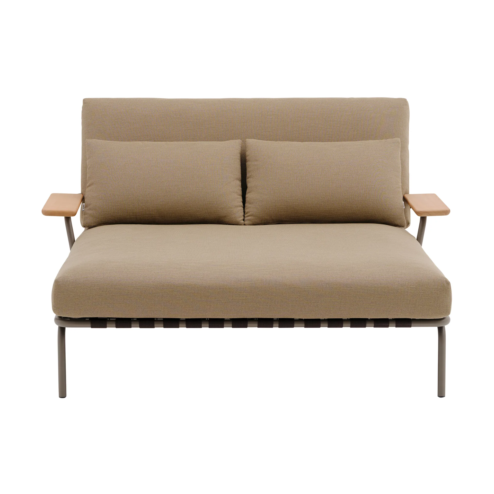 Lit de repos Settle, Ribbed Weave 5-taupe, avec accoudoirs Muuto