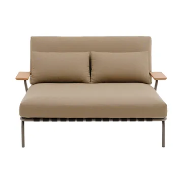 Lit de repos Settle - Ribbed Weave 5-taupe, avec accoudoirs - Muuto
