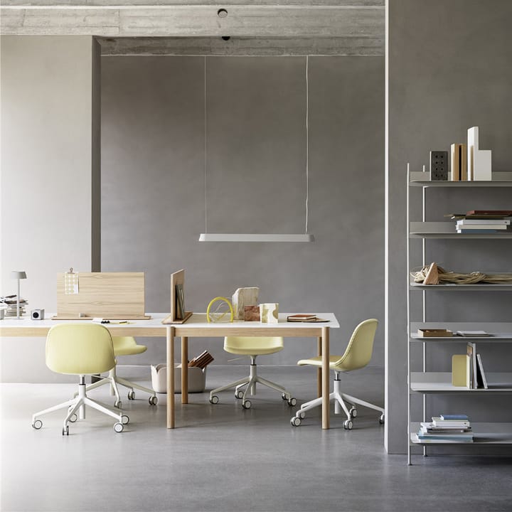 Module de table Linear System End Module, Black-Oak 142x120 cm Muuto