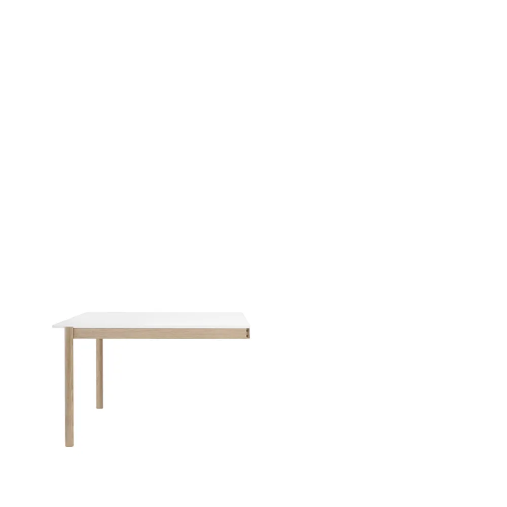 Module de table Linear System End Module, White laminate-Oak 142x120 cm Muuto