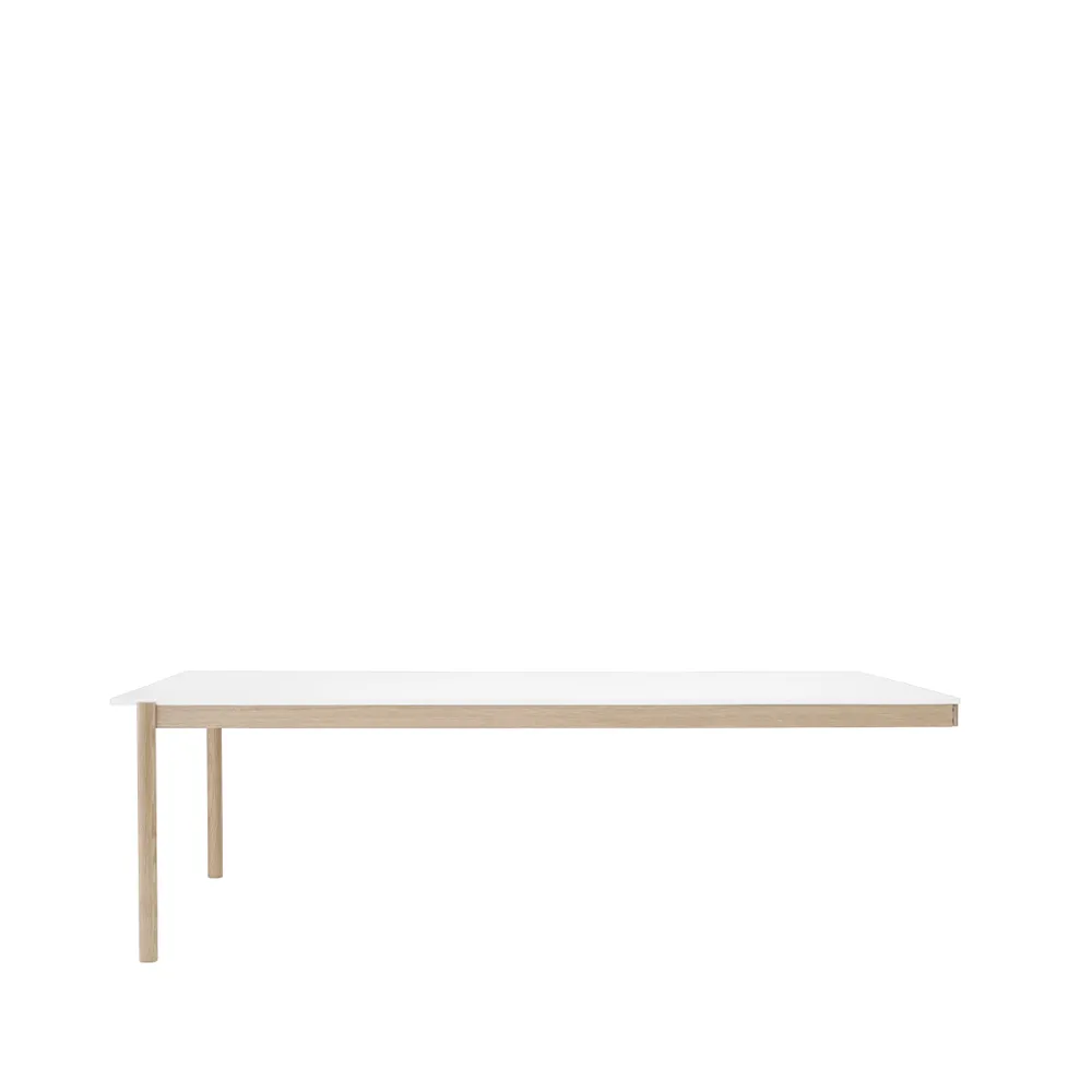 Module de table Linear System End Module, White laminate-Oak 240x142 cm Muuto