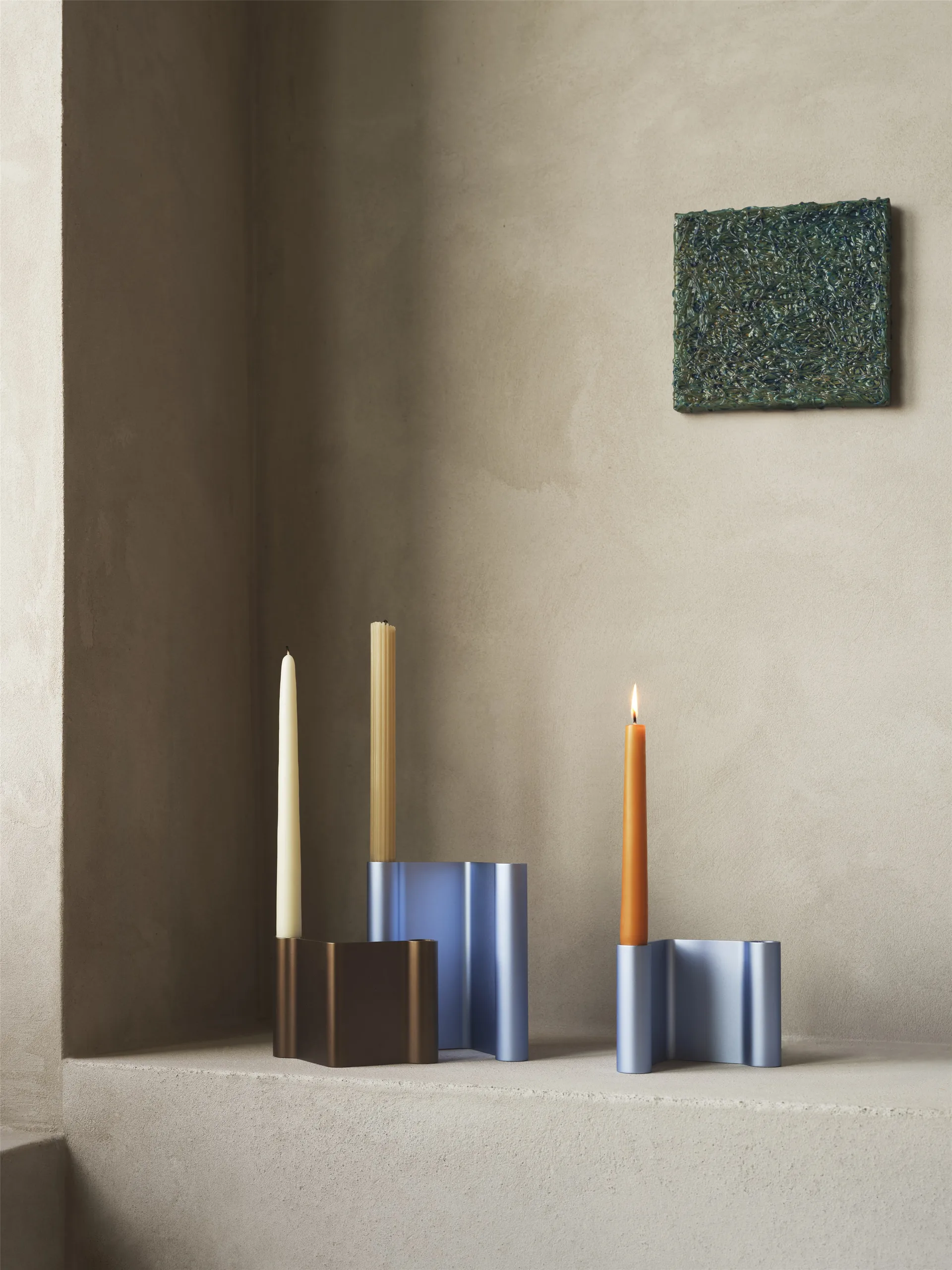 Paire de bougeoirs, 11 cm, Light blue Muuto