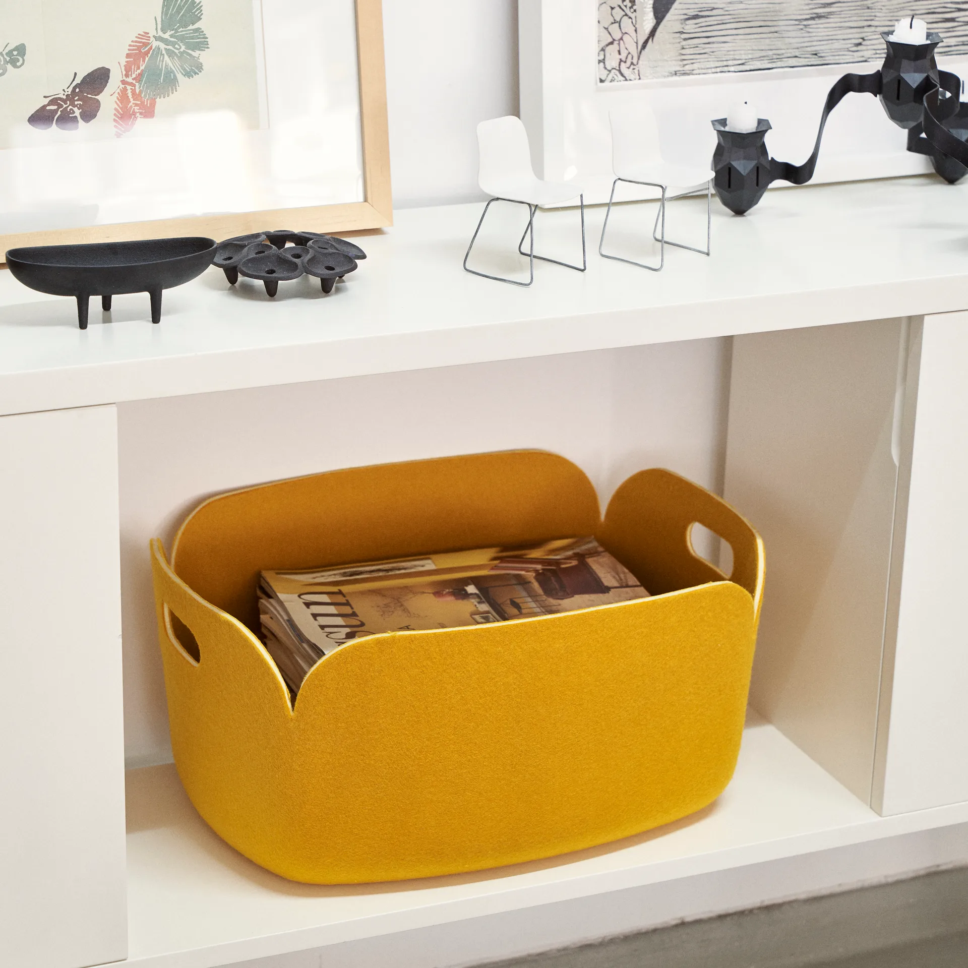 Panier de rangement Restore, jaune Muuto