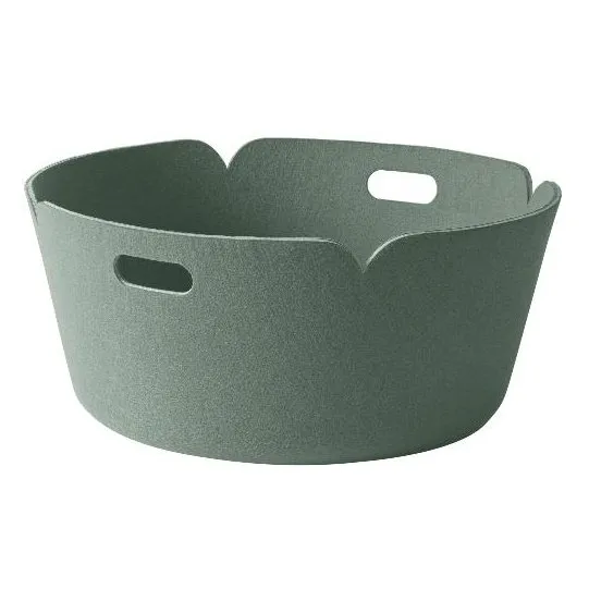 Panier de rangement Restore, rond, dusty green (vert clair) Muuto