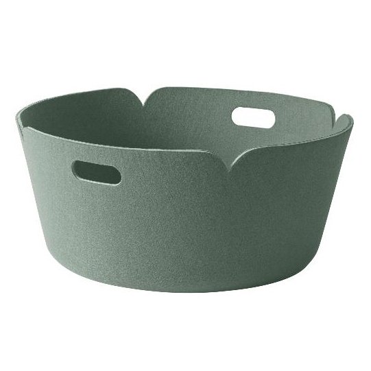 Muuto Panier de rangement Restore, rond dusty green (vert clair)