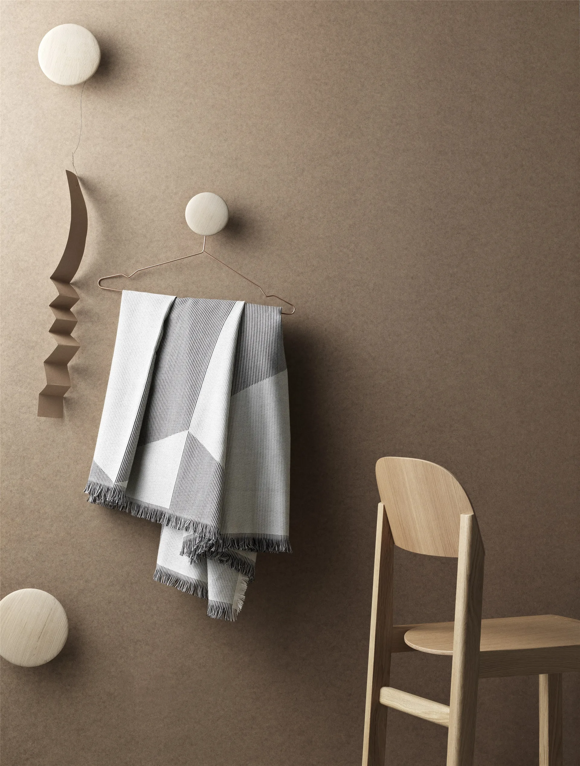 Patère The Dots - lot de 5, chêne Muuto