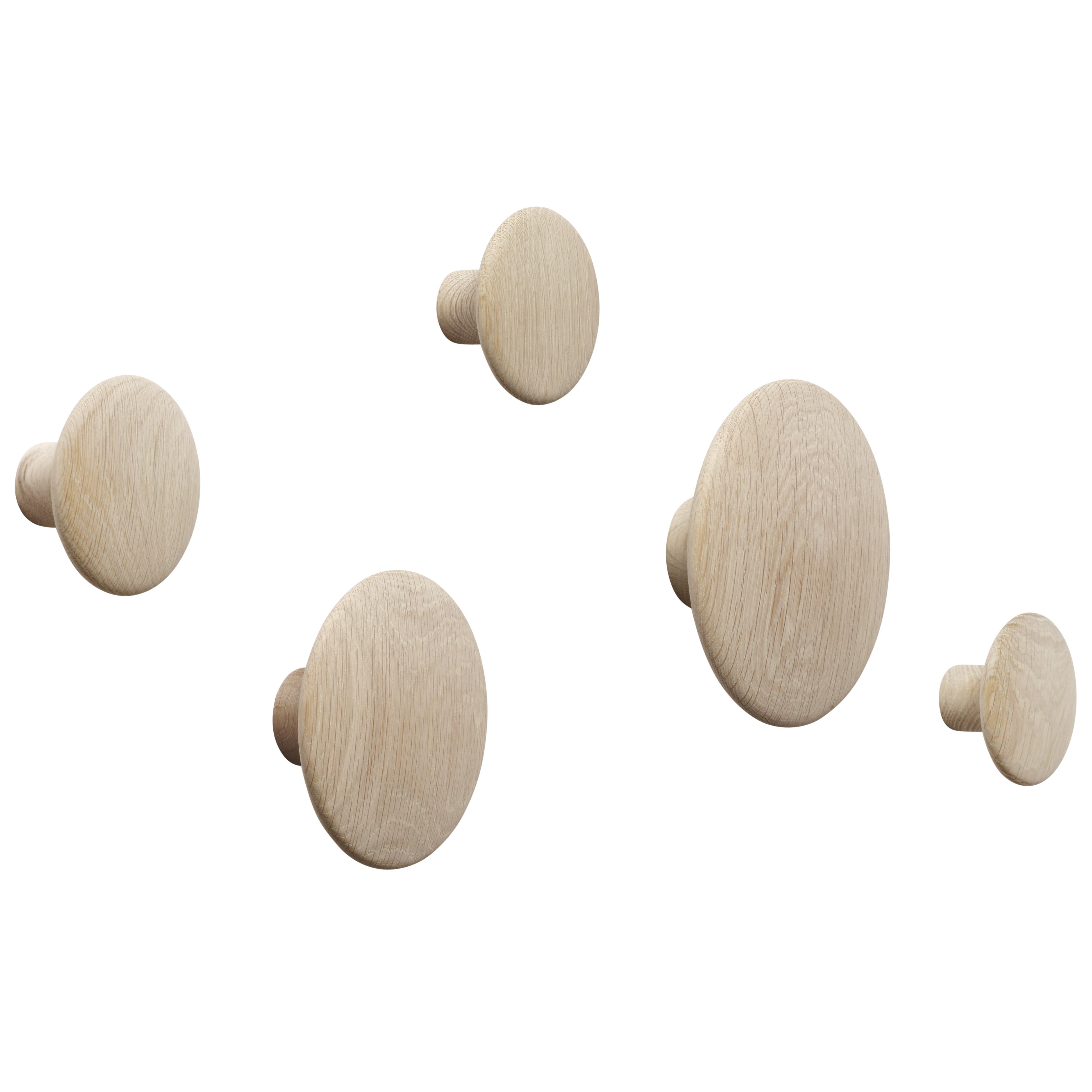 Patere The Dots lot de 5 chene