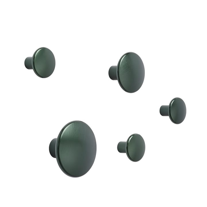 Patère The Dots métal lot de 5 - Dark green - Muuto