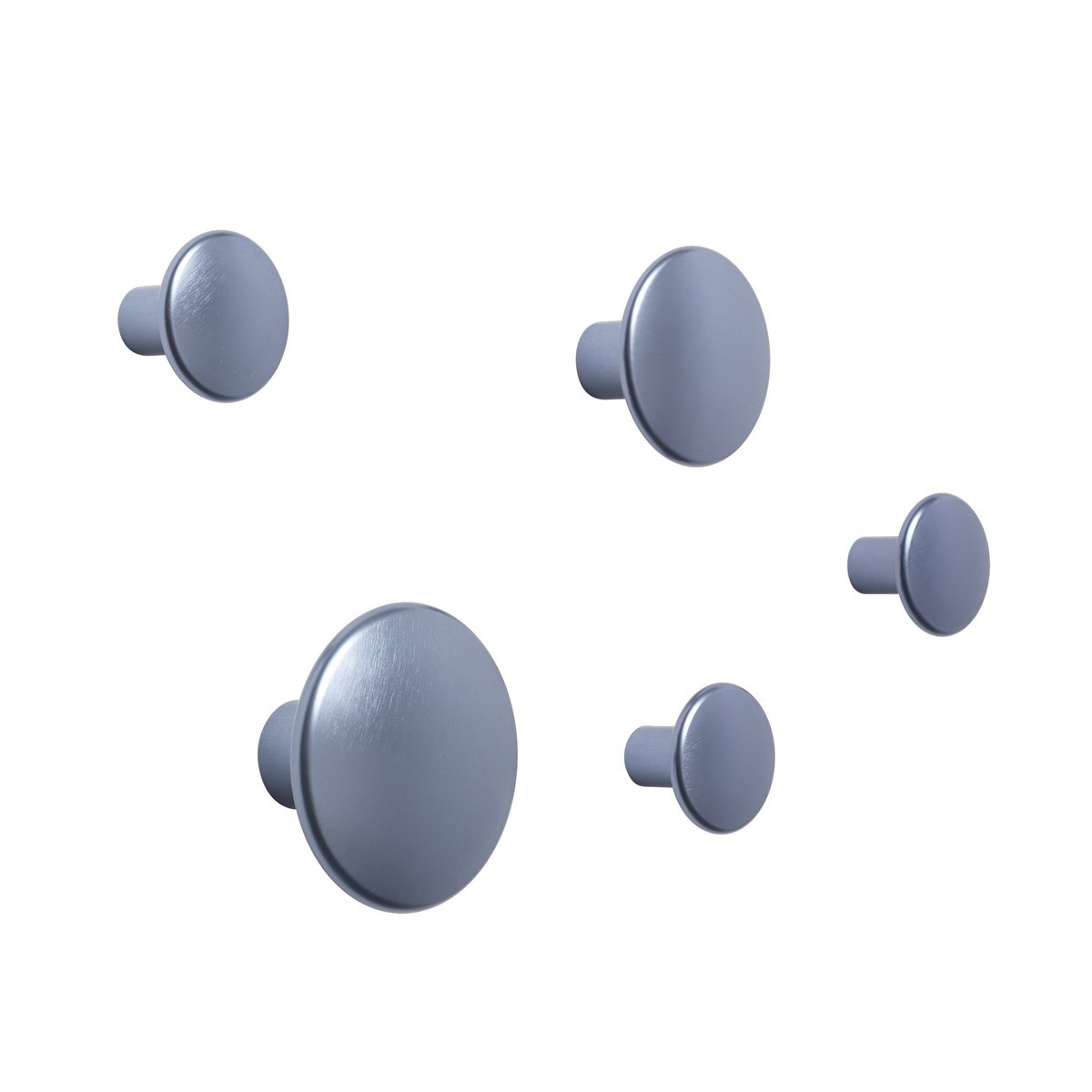 Muuto Patère The Dots métal lot de 5 Pale blue | Design Scandinave | Crochets & Portemanteaux muraux | Bleu