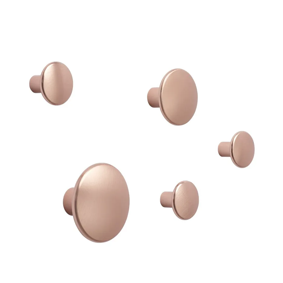 Patère The Dots métal lot de 5, Rose Muuto