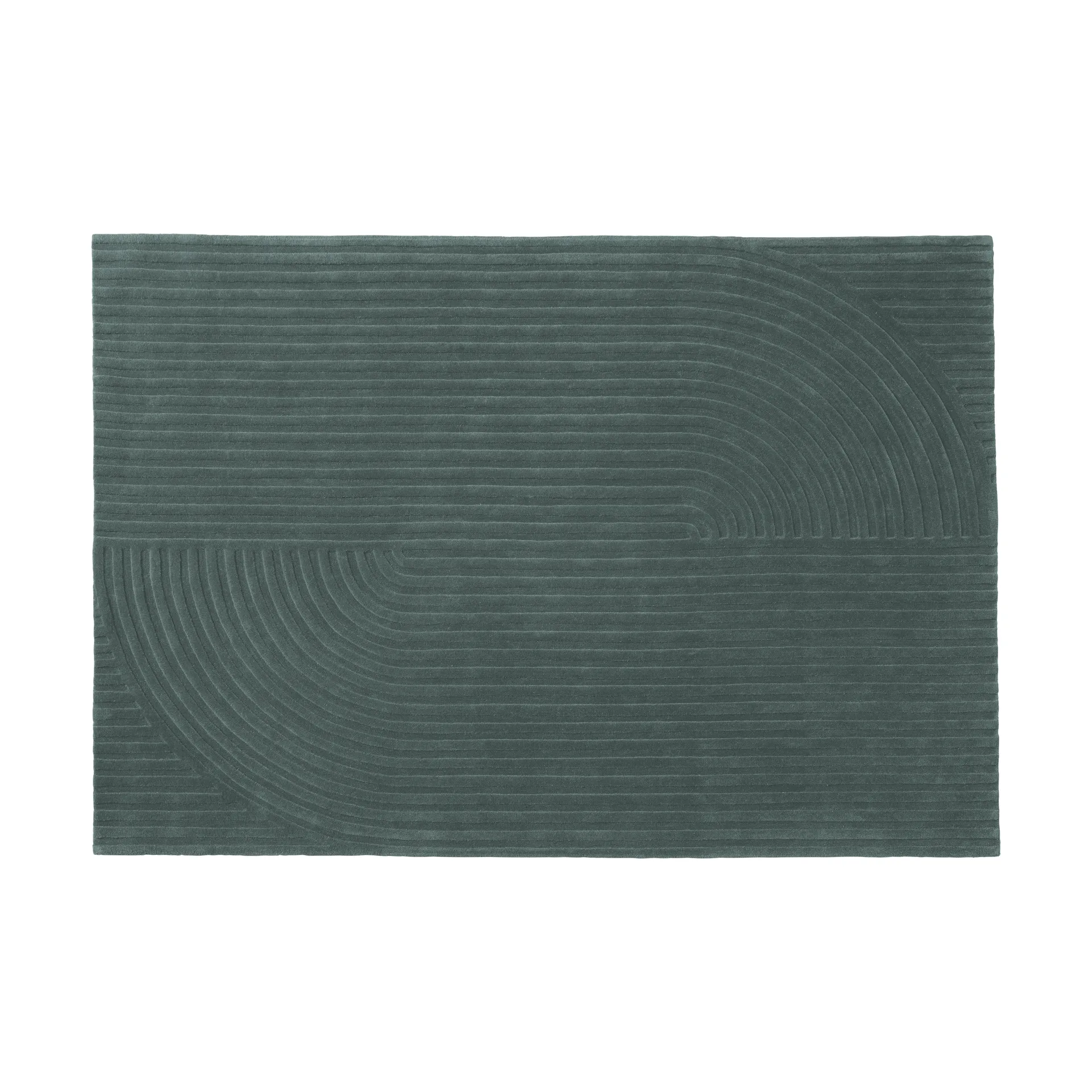 Relevo Rug Quattro tapis en laine, Dark green, 170x240 cm Muuto
