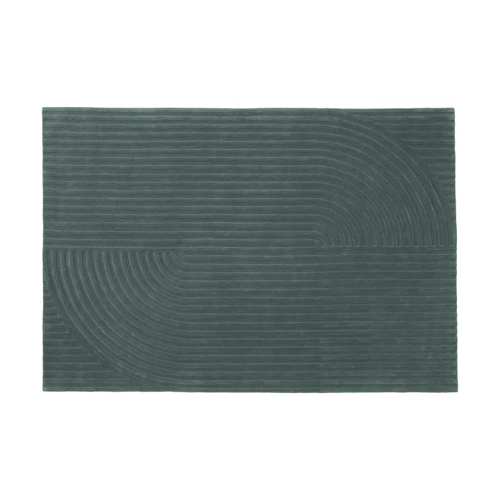 Relevo Rug Quattro tapis en laine - Dark green, 170x240 cm - Muuto