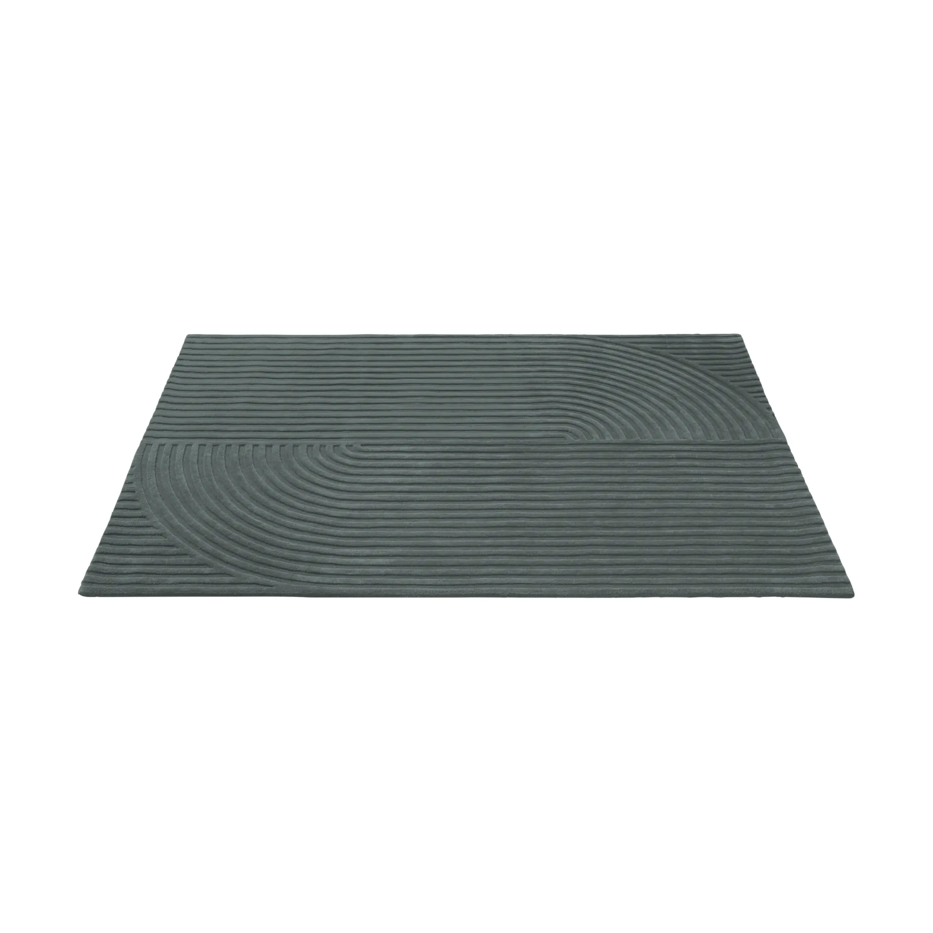 Relevo Rug Quattro tapis en laine, Dark green, 170x240 cm Muuto