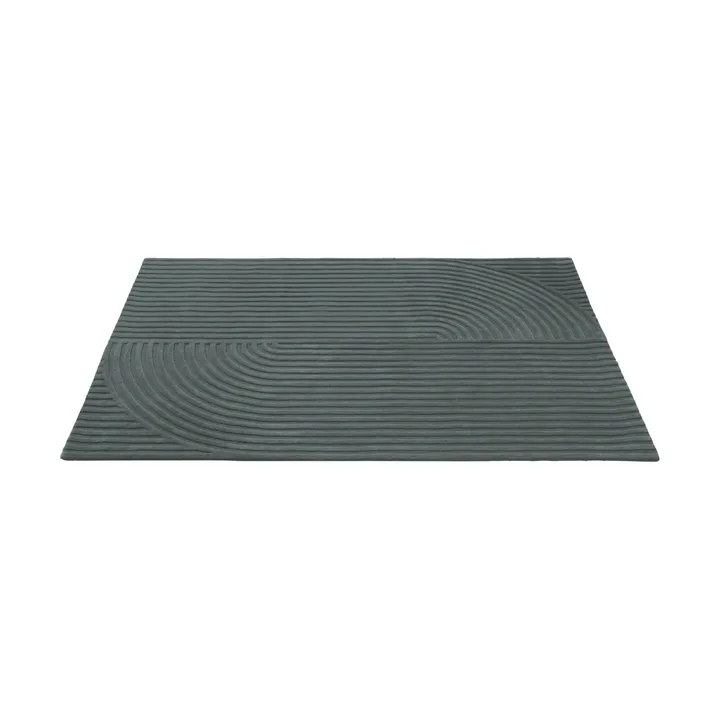 Relevo Rug Quattro tapis en laine - Dark green, 170x240 cm - Muuto