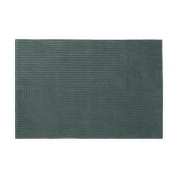 Relevo Rug Quattro tapis en laine - Dark green, 200x300 cm - Muuto
