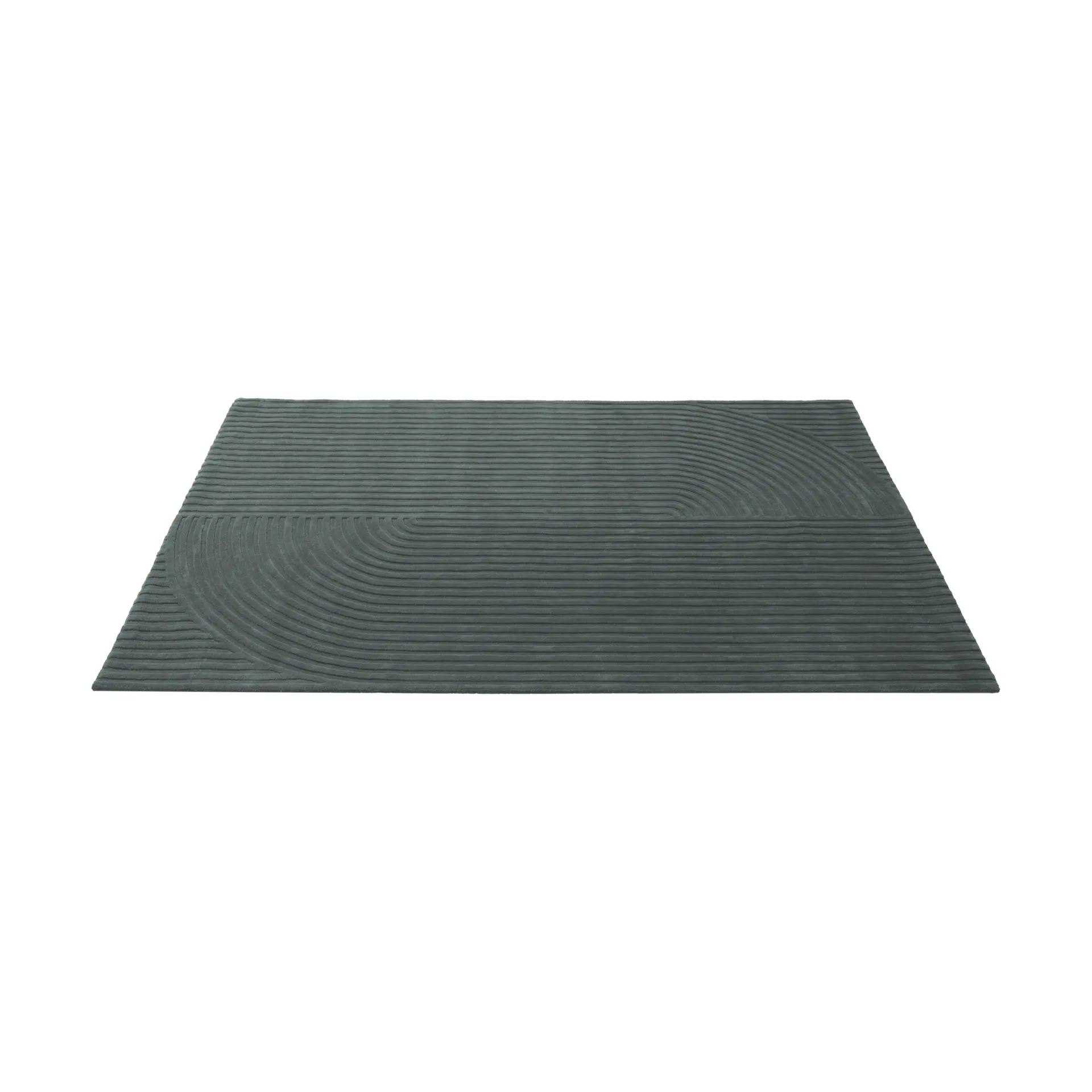 Relevo Rug Quattro tapis en laine, Dark green, 200x300 cm Muuto