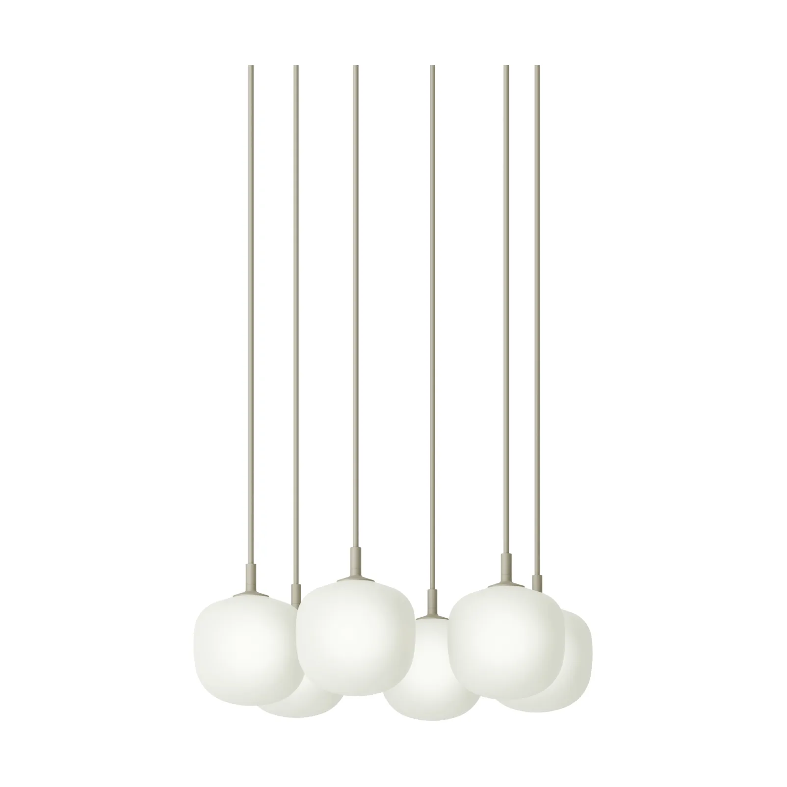 Rime Pendant Cluster 6 suspension, Gris, Ø12 cm Muuto