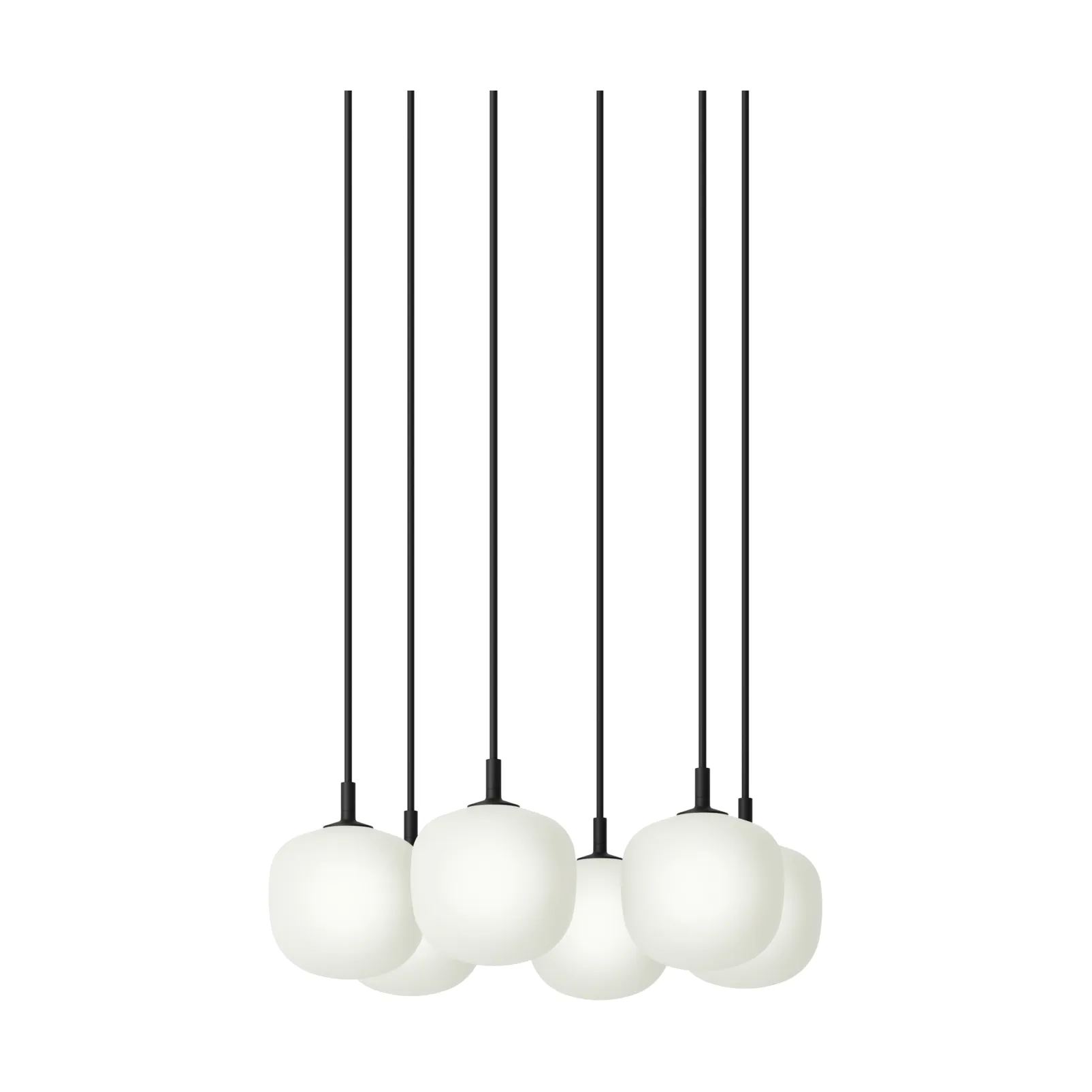 Rime Pendant Cluster 6 suspension, Noir, Ø12 cm Muuto