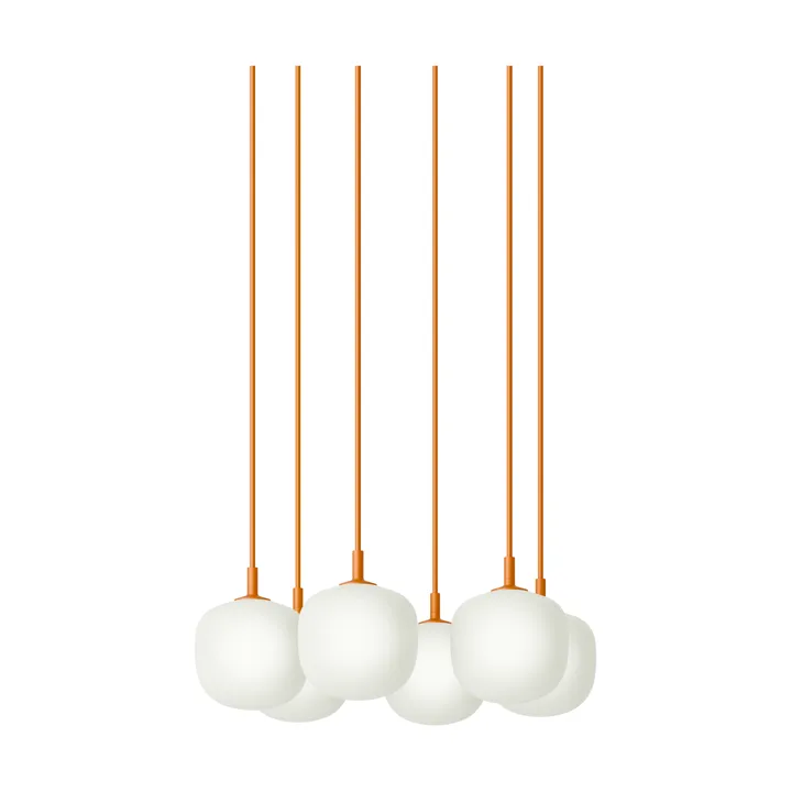 Rime Pendant Cluster 6 suspension - Orange, Ø12 cm - Muuto