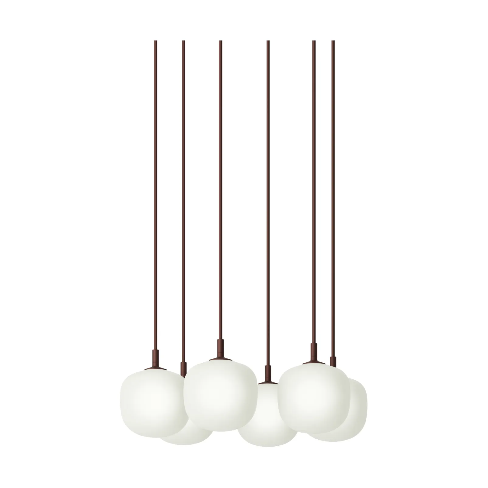 Rime Pendant Cluster 6 suspension, Rouge foncé, Ø12 cm Muuto
