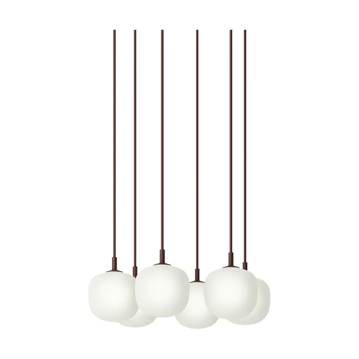 Rime Pendant Cluster 6 suspension - Rouge foncé, Ø12 cm - Muuto