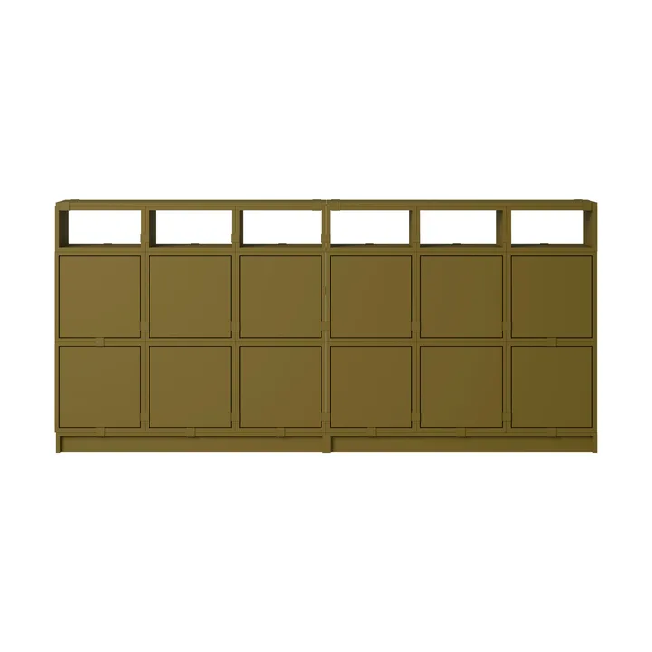 Système de rangement Stacked buffet configuration 1 - Brown green - Muuto
