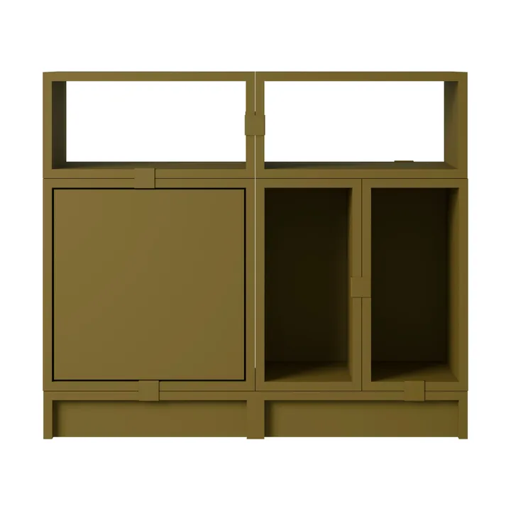 Système de rangement Stacked bureau configuration 5 - Brown green - Muuto
