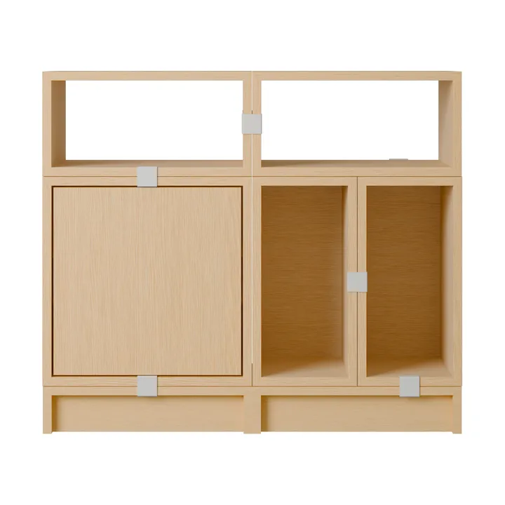 Système de rangement Stacked bureau configuration 5 - Chêne - Muuto
