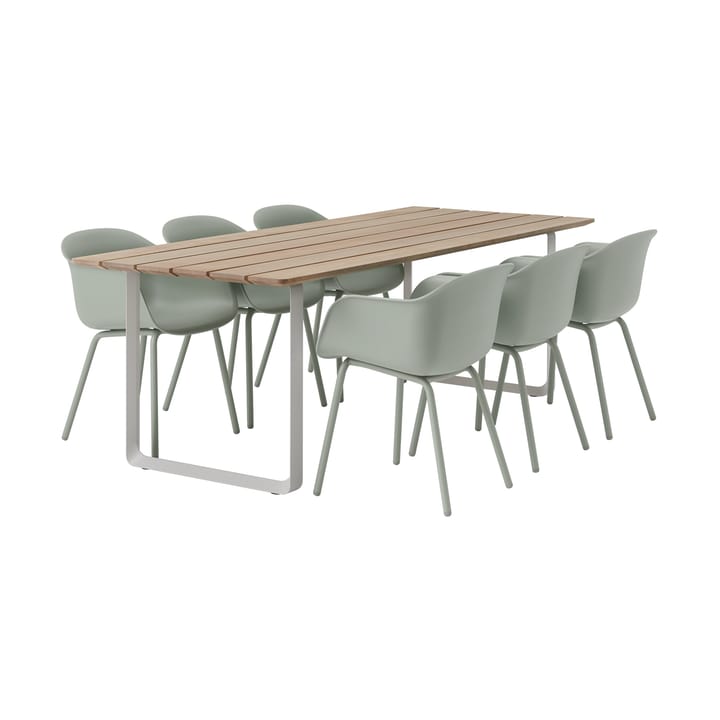 Table 70/70 Outdoor 225x90 cm avec structure en acier gris - undefined - Muuto