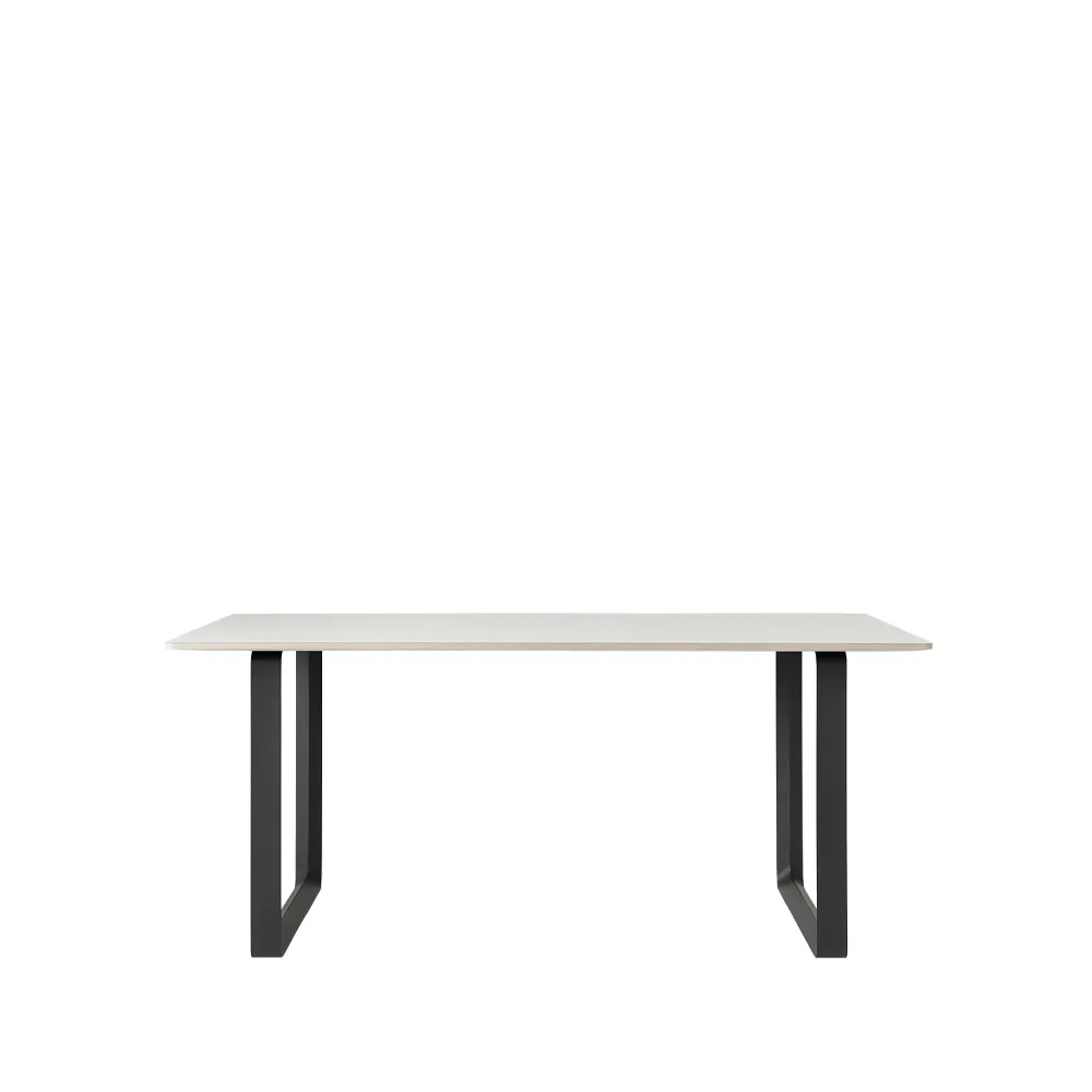 Table à manger 70/70 170x85 cm, White laminate-Plywood-Black Muuto