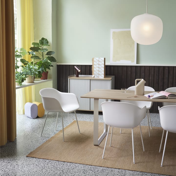 Table à manger 70/70 225x90 cm - Grey linoleum-Plywood-Grey - Muuto