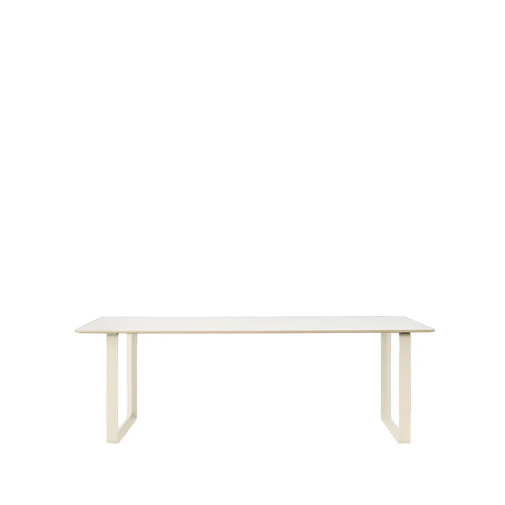 Table à manger 70/70 225x90 cm, White laminate-Plywood-Sand Muuto