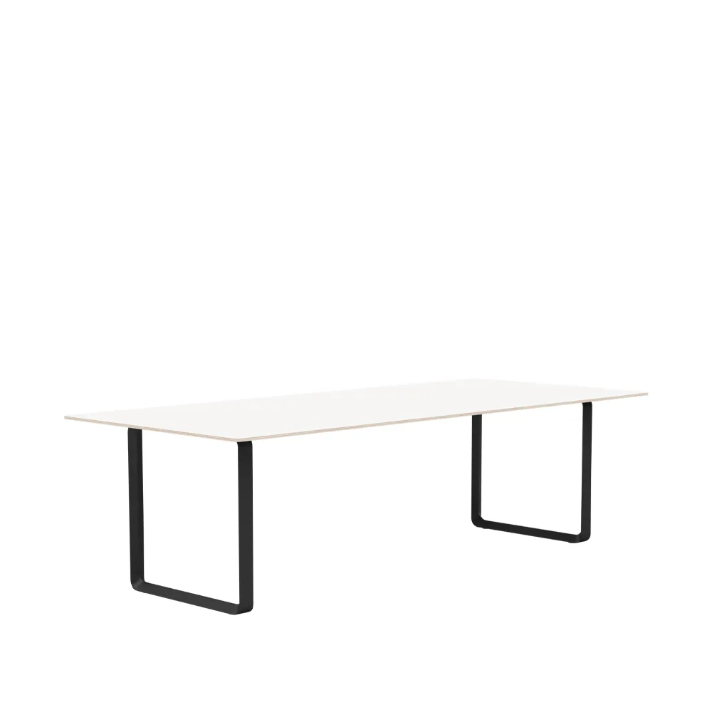 Table à manger 70/70 255x108 cm, White laminate-Plywood-Black Muuto