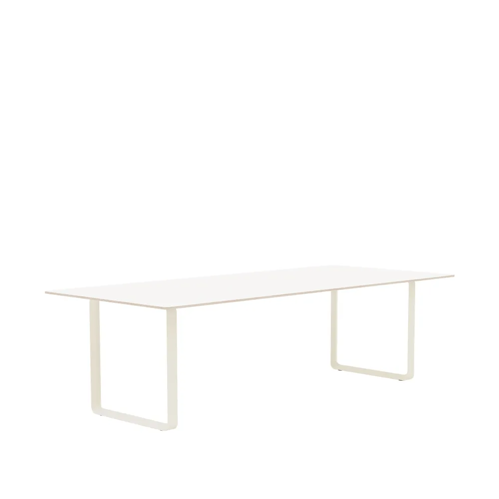 Table à manger 70/70 255x108 cm, White laminate-Plywood-Sand Muuto