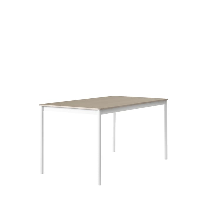 Table à manger Base - oak, structure blanche, bord en contreplaqué, 140x80 cm - Muuto