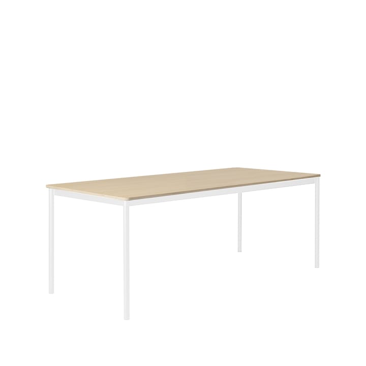Table à manger Base - oak, structure blanche, bord en contreplaqué, 190x85 cm - Muuto