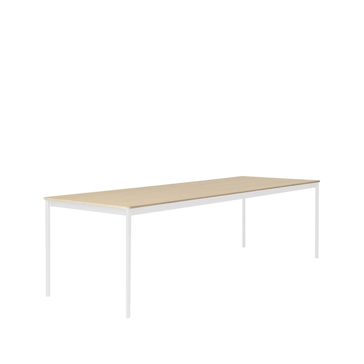 Table à manger Base - oak, structure blanche, bord en contreplaqué, 250x90 cm - Muuto
