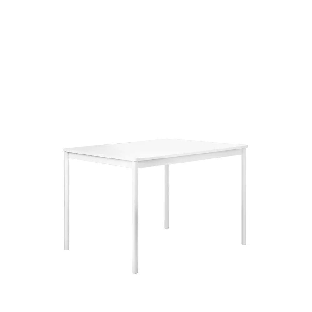 Table à manger Base, white, bord en ABS, 140x80 cm Muuto
